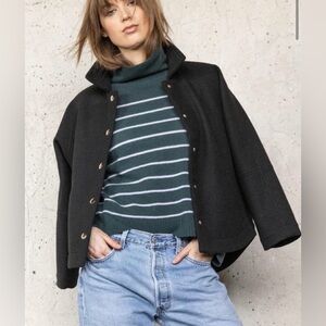 Lilla P Black jacket with silver snaps and pockets